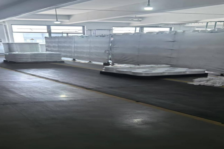 Szürke szövet gyártási-alapanyag elhelyezési terület